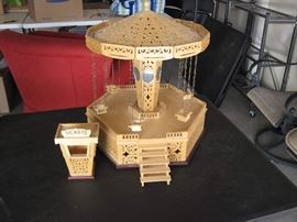 Wood Ornate Decorative Swing Merry Go Round made by Roger Coddington