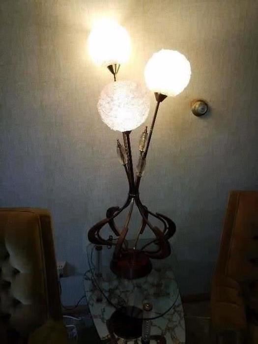 Mid modern Danish lamp with spaghetti  lucite