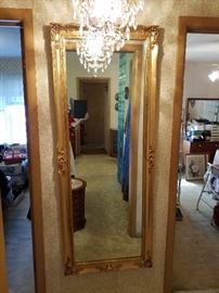 Hall mirror with short matching bench