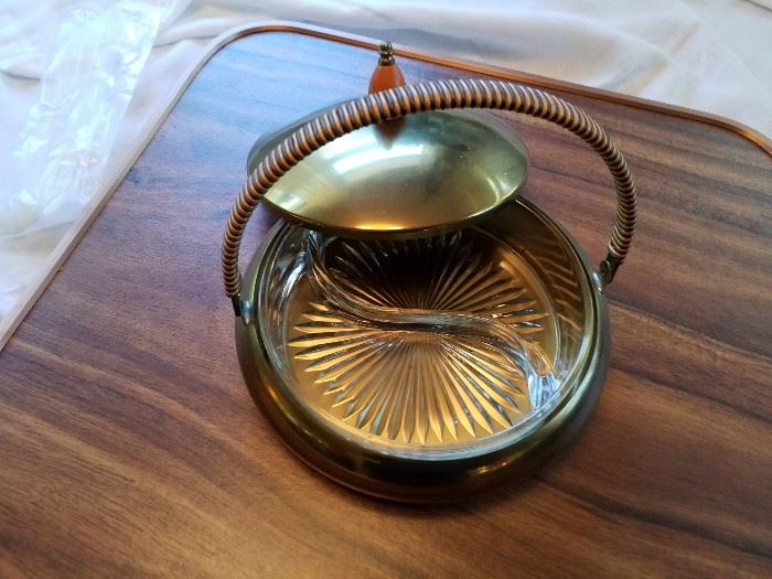 Solid brass candy dish