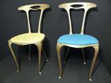 Pair of mid-century Italian aluminum chairs.