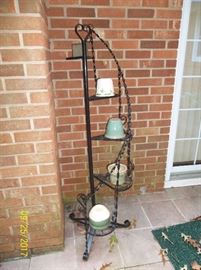 metal plant stand, planters