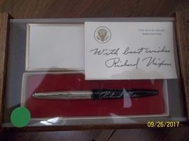 Richard Nixon pen and autograph
