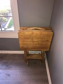 WOODEN TV DINNER TABLES