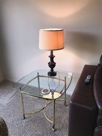 SIDE TABLE AND LAMP