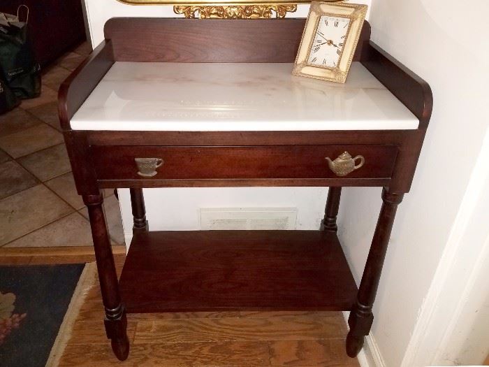 Marble top dry sink/table