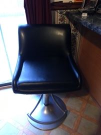 Pair of adjustable height bar chairs.