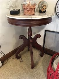 Round marble top occasional table