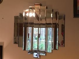 Mid century modern beveled mirror wall art