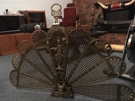 Brass fireplace screen