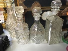 pressed glass decanters