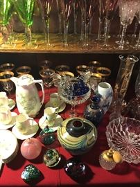 Art glass, much of it signed
