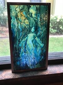 Glassmaster Louis Comfort Tiffany Reproduction Mermaid Stained glass window Suncatcher