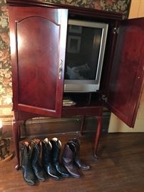 Cabinet being used to house TV