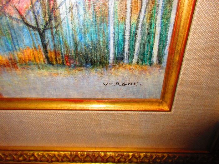 Detail of Signature of Oil Painting by Vergne
