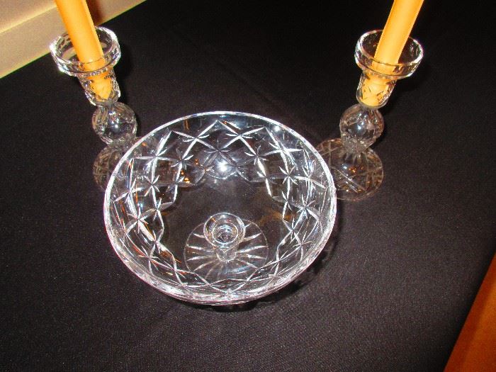 Tiffany Bowl & Crystal Candlesticks