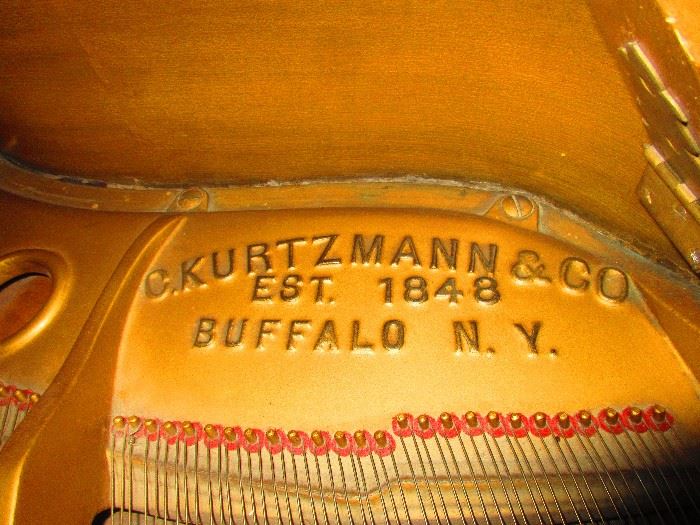 Detail of C. Kurtzmann & Co. Baby Grand Piano