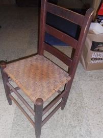 Woven seat ladder back chair