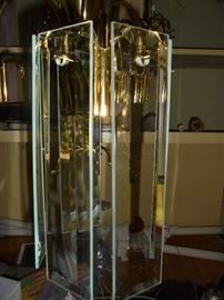 Entry chandelier (shown with partial glass prisms) 