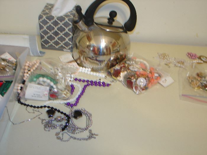 small portion of vintage costume jewelry- 
