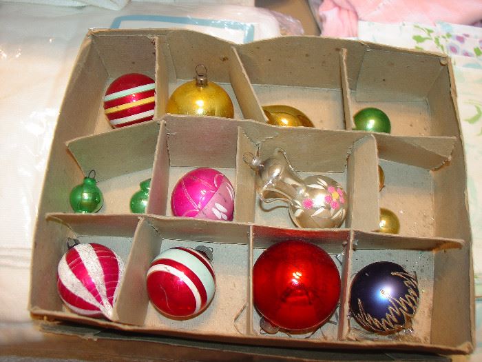 Vintage glass and mercury Christmas bulbs
