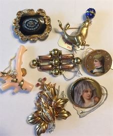 Large selection of beautiful gold, silver and Victorian pins