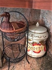 TwoTier Basket and Biscotti Jar  