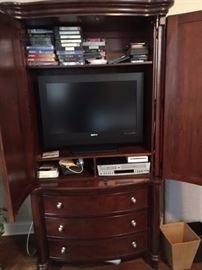 TV, Cabinet, DVDs