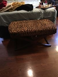 zebra upholstery bench 