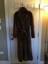 Full length faux Mink wrap coat 