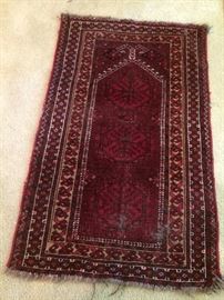Hand knotted Persian rug (small)..... great colors!