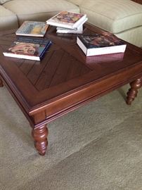 Large square coffee table..... modern but blends well with any antiques!