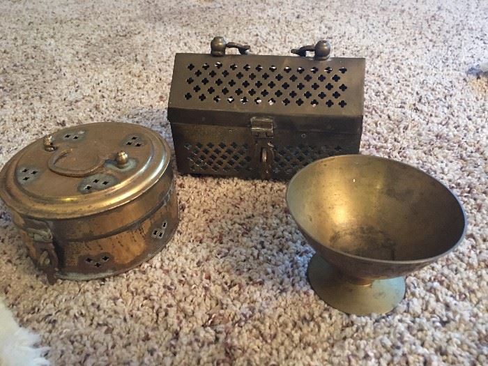 3 pc collection of various brass peices