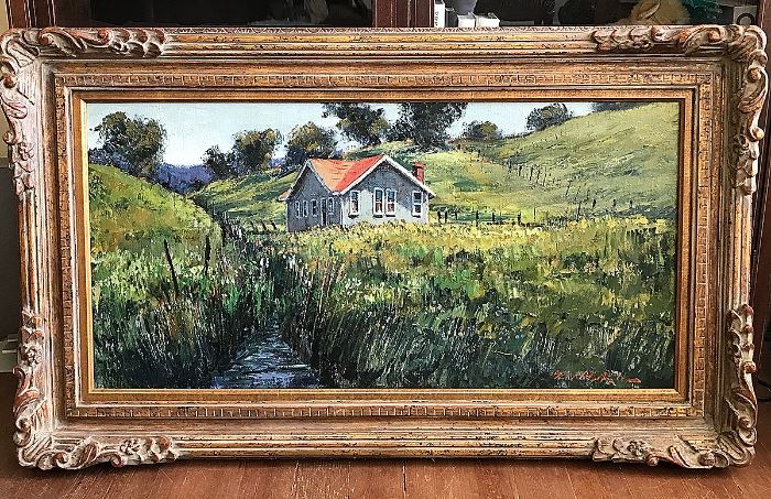 Ben Abril "Marsh Grass" Oil on Canvas 18" x 36"