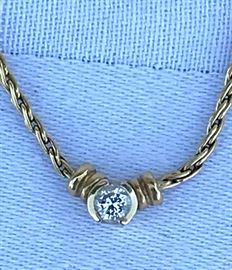 Open Bezel Diamond and 14K Necklace