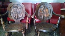 PAIR OF CARVED CHAIRS