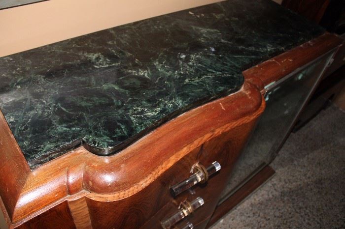 MARBLE TOP DECO CABINET