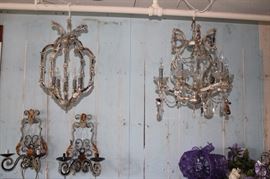 MANY CHANDELIERS AND SCONCES