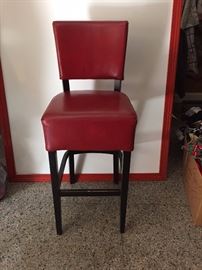 OVER 30 OF THESE HIGH RED LEATHER STOOLS