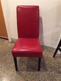 OVER 30 OF THESE RED LEATHER DINING CHAIRS
