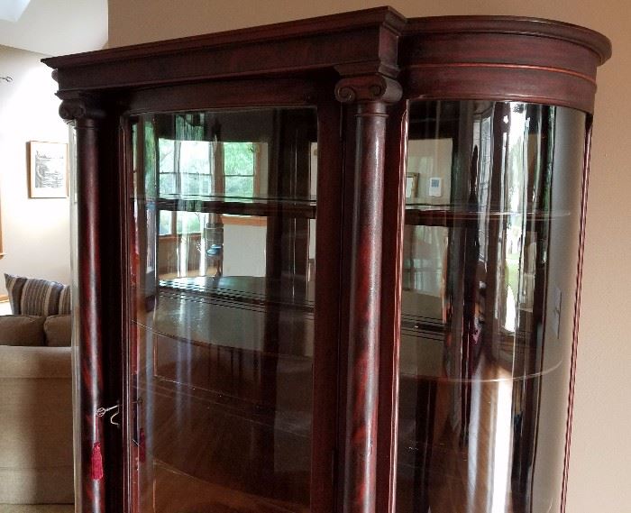 bow front display cabinet