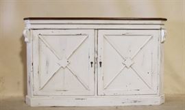 Double door painted cabinet