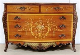 Gorgeous! French inlaid low chest