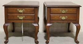Pair Henkel Harris cherry tables
