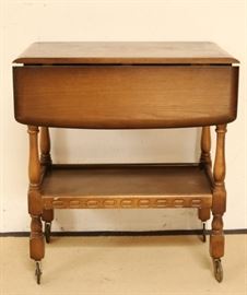 Oak tea trolley