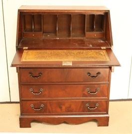 English secretary with leather interior