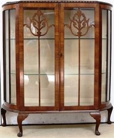 Queen Anne walnut curio