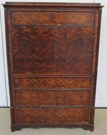 Antique burled secretaire abbatant