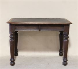 Leather top library table