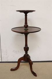 English inlaid 2 tier wine table